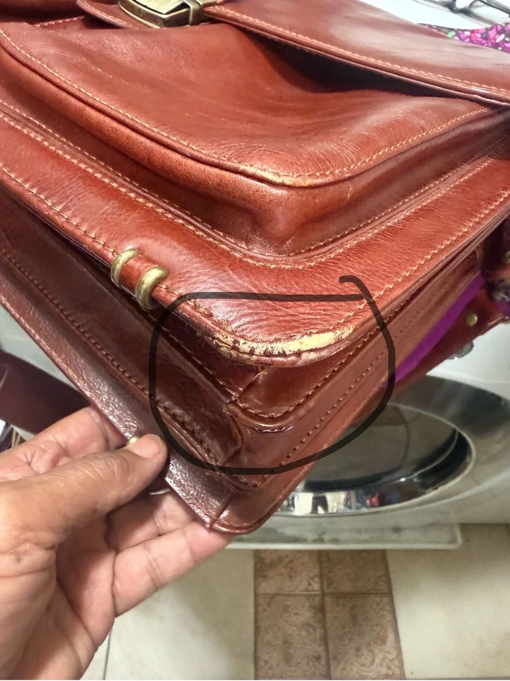Leather Briefcase Messenger Bag in Brown - Classic Professional Carry